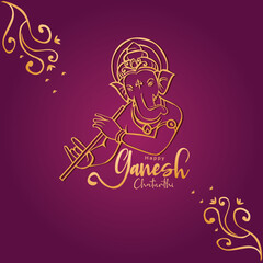 Fototapeta na wymiar happy Ganesh Chaturthi greetings. vector illustration design.
