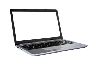 Laptop or notebook with blank screen for copy space