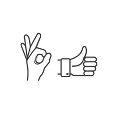 Obraz premium okay hand symbol, okay finger language, vector art.
