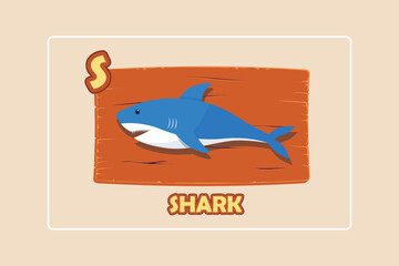 Naklejka premium Animal alphabet letter S. English alphabet with cute animal concept. Vector illustration.