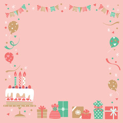 誕生日ケーキのイラスト　フレーム