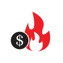 Money burning icon design. vector illustration