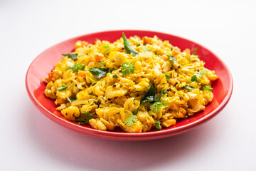 Sweet Corn Upma, makai rava uppittu made using with or without semolina , healthy Indian breakfast