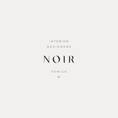 Noir Logo Concept - Typography Focused Branding Concept. Minimalist Wordmark, Interior Designer, Architect, Home Decor, Stylist, Lifestyle Coach Branding.