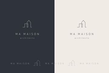 M initial Logo. Architecture Logo Concept for Interior Design, Real Estate or Architecture Brand. Ma Maison, Realtor, Residential Construction Logo Mark - Smart Stroke.