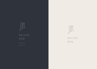 M initial Logo. Architecture Logo Concept for Interior Design, Real Estate, Architecture Brand. Ma Maison, Realtor, Residential Construction Logo Mark - Smart Stroke.