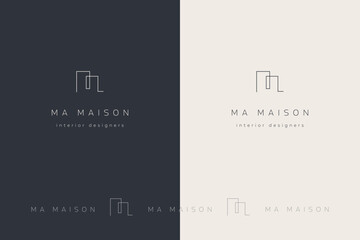 M initial Logo. Architecture Logo Concept for Interior Design, Real Estate, Architecture Brand. Ma Maison, Realtor, Residential Construction Logo Mark - Smart Stroke.