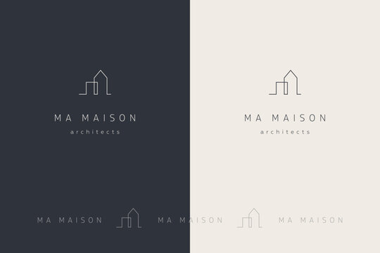 M initial Logo. Architecture Logo Concept for Interior Design, Real Estate or Architecture Brand. Ma Maison, Realtor, Residential Construction Logo Mark - Smart Stroke.