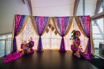 Indian wedding reception interiors and decorations 
