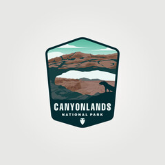 canyonlands vintage vector patch symbol illustration design, us national park sticker print design