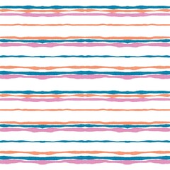 Illustration seamless patterns drawing of green, yellow, orange line striped plaid repeat pattern with rough blush, on white background for fashion fabric textiles, wallpaper, paper wrapping