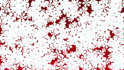 Christmas  Vector Background with Falling Snowflakes. Isolated on Red Background. Realistic Snow Sparkle Pattern. Snowfall Overlay Print. Winter Sky. Papercut Snowflakes.