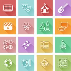 Quiz or education subject icons