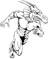 Dragon sports mascot running