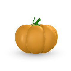 Cute cartoon 3d festive pumpkin. Halloween concept. Vector illustration