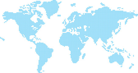 Fototapeta na wymiar Squares world map