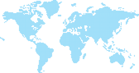 Rideaux velours Carte du monde Squares world map