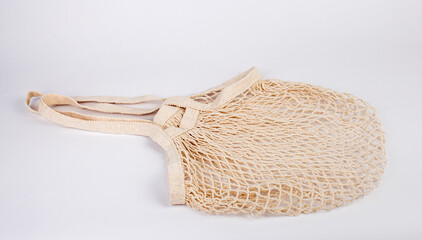 white reusable mesh for products on a white background