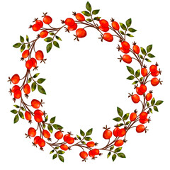 wreath of red roses