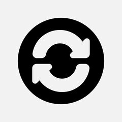 Reload arrow icon in solid style, use for website mobile app presentation