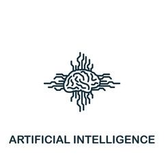 Artificial Intelligence icon. Line simple icon for templates, web design and infographics