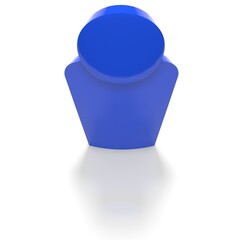 Person in dark blue, 3D rendered