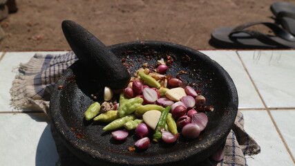 Photos of spices from Indonesia for various dishes, such as fried rice
