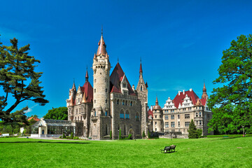 The Moszna Castle. Moszna, Opole Voivodeship, Poland