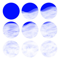 丸　素材　空　水彩風　セット