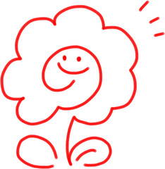 花丸　スタンプ　笑顔　素材