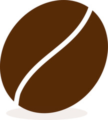 Hand drawing Brown coffee bean , Transparent background.