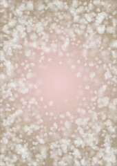 Abstract Vector Pink Background with Silver and White Light Spots. Magic Shiny Pastel Print. Baby Print. Romantic Bokeh Blurred Page Design for Christmass. Gentle Stardust Pattern.