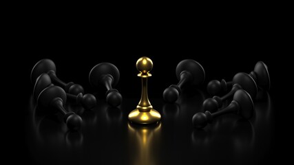 Chess pawn outstanding. Leadership concept. Competitive andvantage