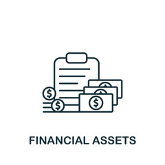 Financial Assets icon. Line simple icon for templates, web design and infographics