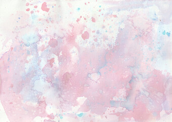 Obraz premium Pink blue watercolor painted background. distress oxides background