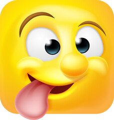 Funny Cheeky Emoji Emoticon Icon Cartoon Character