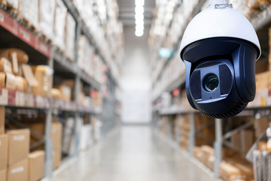 CCTV camera or surveillance operating in store or warehouse