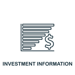 Investment Information icon. Line simple icon for templates, web design and infographics