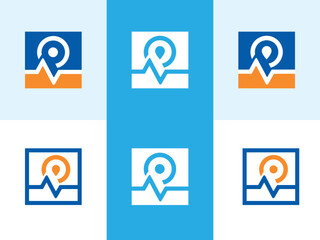 Pulse shaped Letter P Logo Design [Vector] template