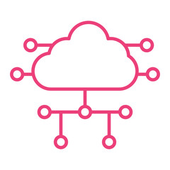 Cloud Computing Multicolor Line Icon