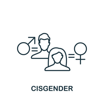 Cisgender icon. Line simple Lgbt icon for templates, web design and infographics