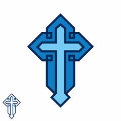 church illustration, christian cross vector design