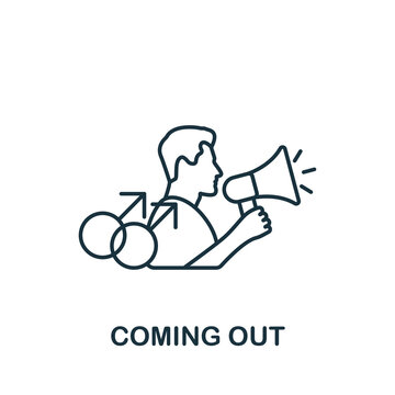 Coming Out icon. Line simple Lgbt icon for templates, web design and infographics