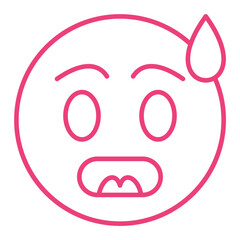 Surprised Multicolor Line Icon