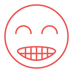 Grinning Multicolor Line Icon