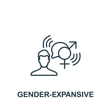 Gender-Expansive icon. Line simple Lgbt icon for templates, web design and infographics