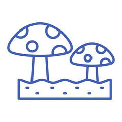 Mushroom Multicolor Line Icon