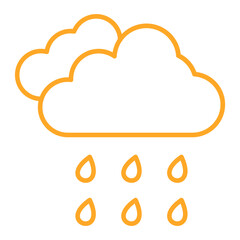 Rain Multicolor Line Icon