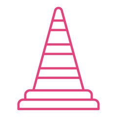 Traffic Cone Multicolor Line Icon