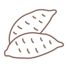 Sweet Potato Multicolor Line Icon
